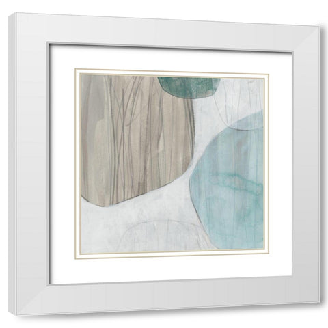 Waterstone III White Modern Wood Framed Art Print with Double Matting by Vess, June Erica
