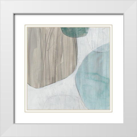 Waterstone III White Modern Wood Framed Art Print with Double Matting by Vess, June Erica