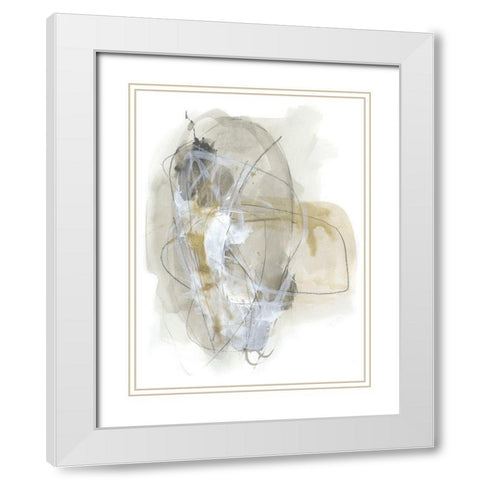 Turbulent I White Modern Wood Framed Art Print with Double Matting by Vess, June Erica