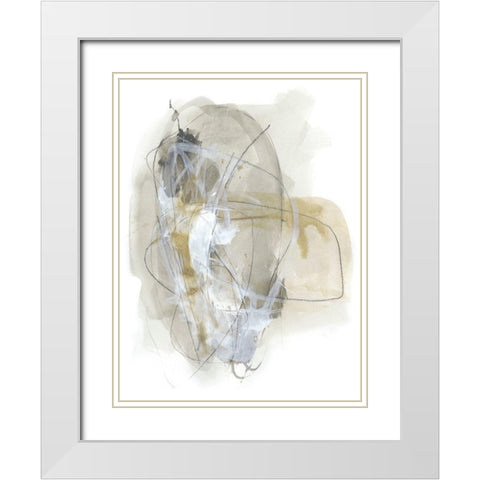 Turbulent I White Modern Wood Framed Art Print with Double Matting by Vess, June Erica