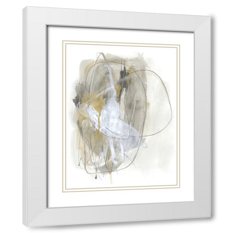 Turbulent III White Modern Wood Framed Art Print with Double Matting by Vess, June Erica