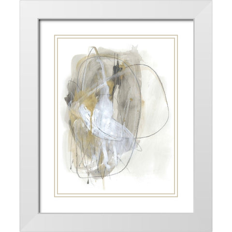 Turbulent III White Modern Wood Framed Art Print with Double Matting by Vess, June Erica