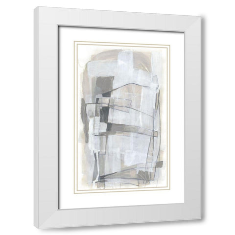Verticality I White Modern Wood Framed Art Print with Double Matting by Vess, June Erica