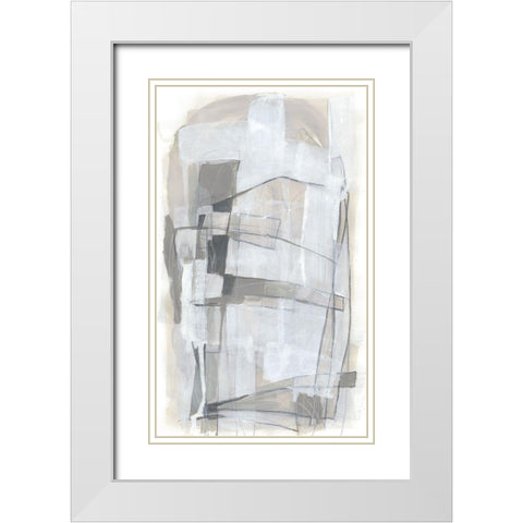 Verticality I White Modern Wood Framed Art Print with Double Matting by Vess, June Erica
