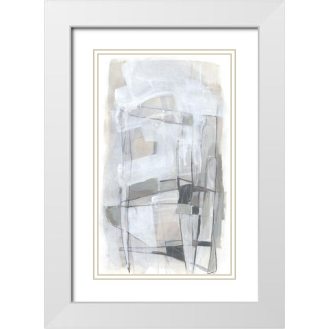 Verticality II White Modern Wood Framed Art Print with Double Matting by Vess, June Erica