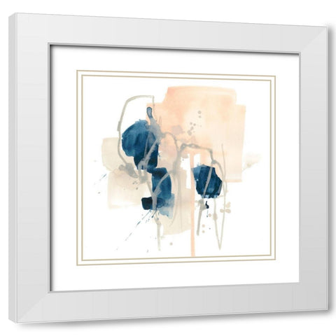 Azurite I White Modern Wood Framed Art Print with Double Matting by Vess, June Erica