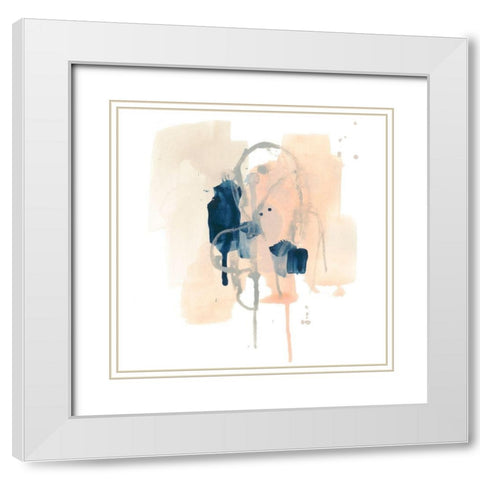 Azurite IV White Modern Wood Framed Art Print with Double Matting by Vess, June Erica