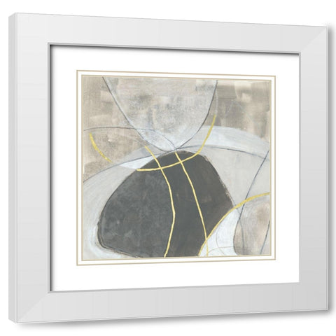 Embellished Rock Garden I White Modern Wood Framed Art Print with Double Matting by Vess, June Erica