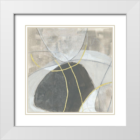 Embellished Rock Garden I White Modern Wood Framed Art Print with Double Matting by Vess, June Erica