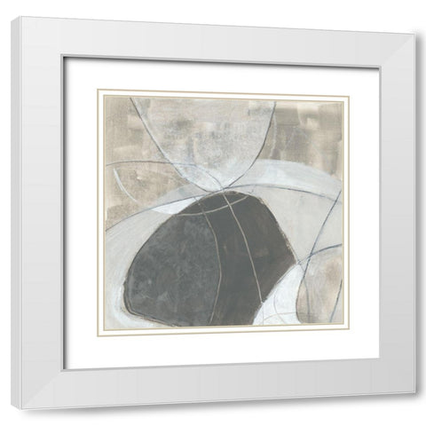 Rock Garden I White Modern Wood Framed Art Print with Double Matting by Vess, June Erica