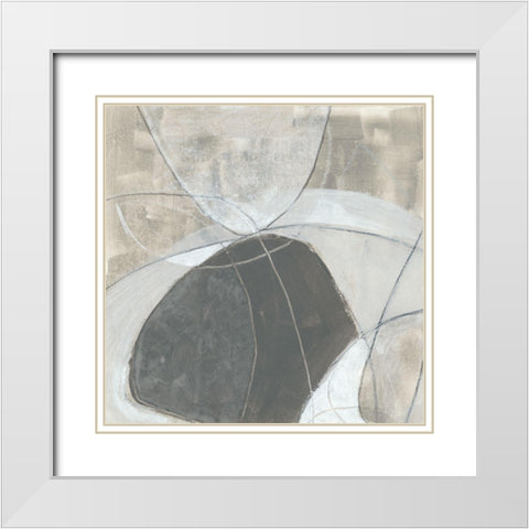 Rock Garden I White Modern Wood Framed Art Print with Double Matting by Vess, June Erica