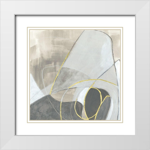 Embellished Rock Garden II White Modern Wood Framed Art Print with Double Matting by Vess, June Erica