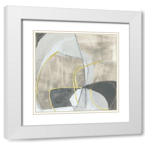 Embellished Rock Garden III White Modern Wood Framed Art Print with Double Matting by Vess, June Erica