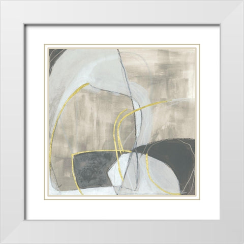 Embellished Rock Garden III White Modern Wood Framed Art Print with Double Matting by Vess, June Erica