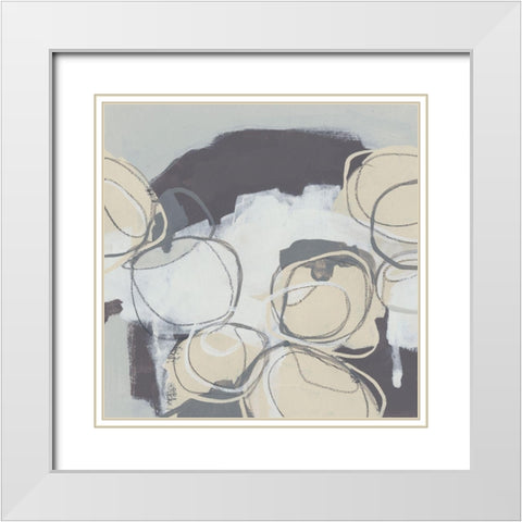 Granite Rose II White Modern Wood Framed Art Print with Double Matting by Vess, June Erica