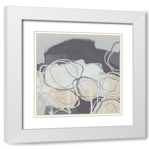 Granite Rose III White Modern Wood Framed Art Print with Double Matting by Vess, June Erica