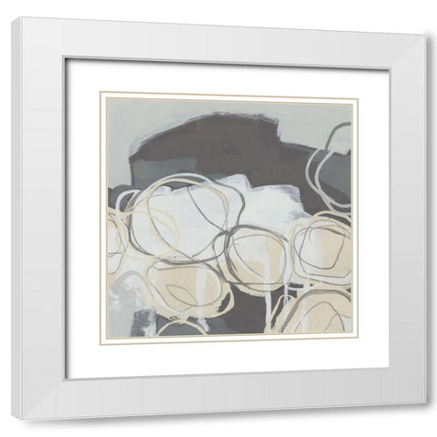 Granite Rose III White Modern Wood Framed Art Print with Double Matting by Vess, June Erica