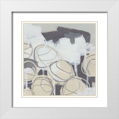 Granite Rose IV White Modern Wood Framed Art Print with Double Matting by Vess, June Erica