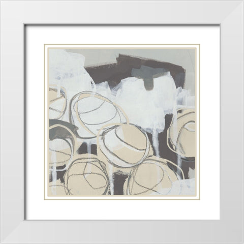 Granite Rose IV White Modern Wood Framed Art Print with Double Matting by Vess, June Erica