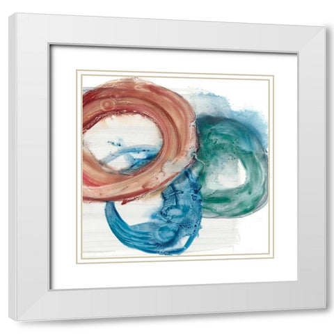 Overlapping Rings II White Modern Wood Framed Art Print with Double Matting by Harper, Ethan