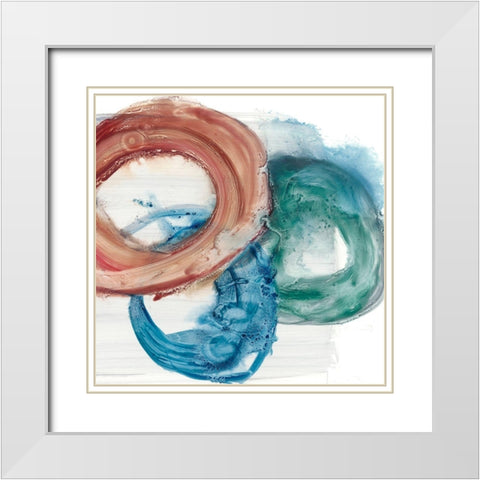 Overlapping Rings II White Modern Wood Framed Art Print with Double Matting by Harper, Ethan