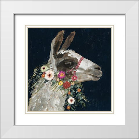 Lovely Llama I White Modern Wood Framed Art Print with Double Matting by Borges, Victoria