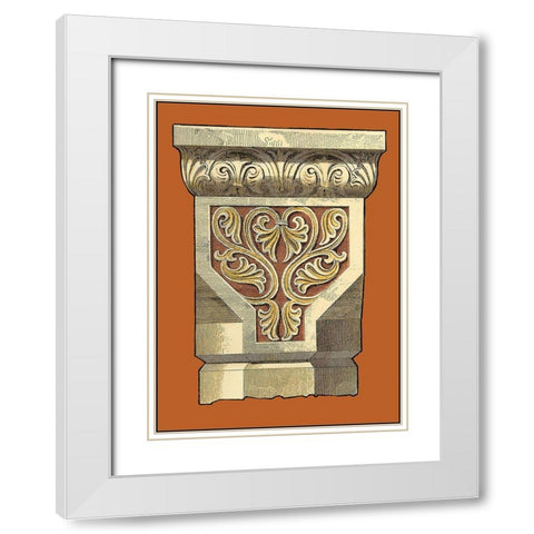 Graphic Capital V White Modern Wood Framed Art Print with Double Matting by Vision Studio