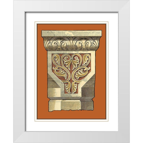 Graphic Capital V White Modern Wood Framed Art Print with Double Matting by Vision Studio