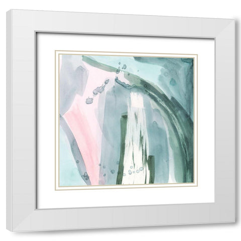 Pastel Scribe V White Modern Wood Framed Art Print with Double Matting by Popp, Grace