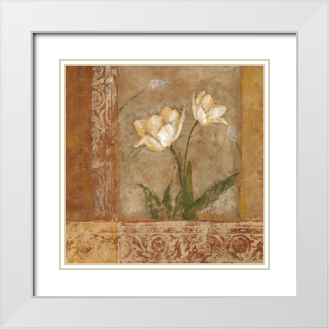 Morning Floral II White Modern Wood Framed Art Print with Double Matting by Bagnato, Judi