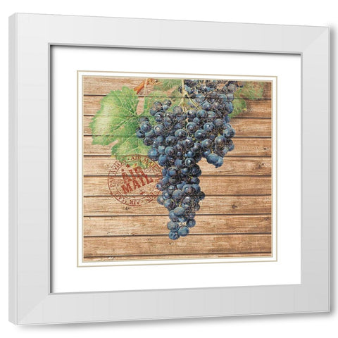 Grape Crate I White Modern Wood Framed Art Print with Double Matting by Nobleworks Inc.