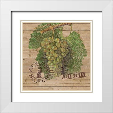 Grape Crate IV White Modern Wood Framed Art Print with Double Matting by Nobleworks Inc.