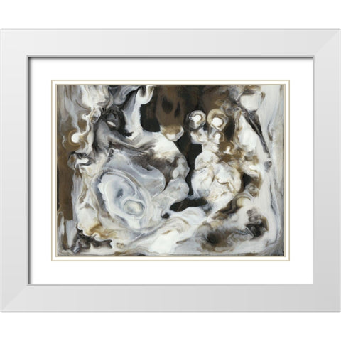 Transmutation V White Modern Wood Framed Art Print with Double Matting by Bramma, Lila