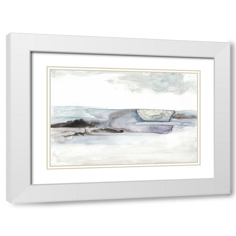 Organic Seascape Blue II White Modern Wood Framed Art Print with Double Matting by Bramma, Lila