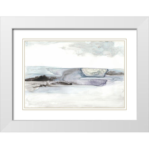 Organic Seascape Blue II White Modern Wood Framed Art Print with Double Matting by Bramma, Lila