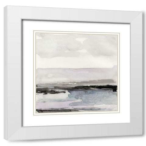 Organic Seascape Blue III White Modern Wood Framed Art Print with Double Matting by Bramma, Lila