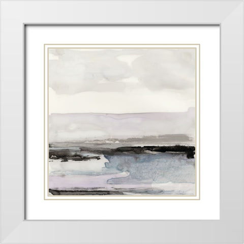 Organic Seascape Blue III White Modern Wood Framed Art Print with Double Matting by Bramma, Lila
