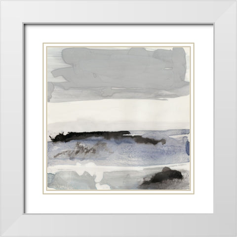 Organic Seascape Blue IV White Modern Wood Framed Art Print with Double Matting by Bramma, Lila