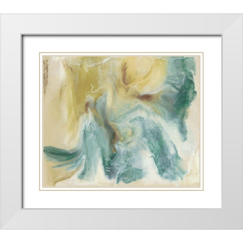 Emerald Tablets II White Modern Wood Framed Art Print with Double Matting by Bramma, Lila