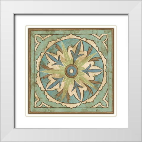 Ornamental Tile II White Modern Wood Framed Art Print with Double Matting by Zarris, Chariklia