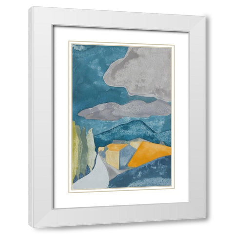 French Village I White Modern Wood Framed Art Print with Double Matting by Delamater, Rob