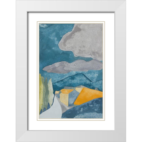 French Village I White Modern Wood Framed Art Print with Double Matting by Delamater, Rob