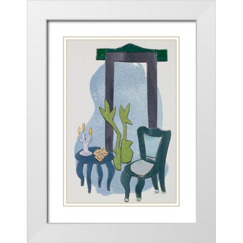 Chateau Interior IV White Modern Wood Framed Art Print with Double Matting by Delamater, Rob