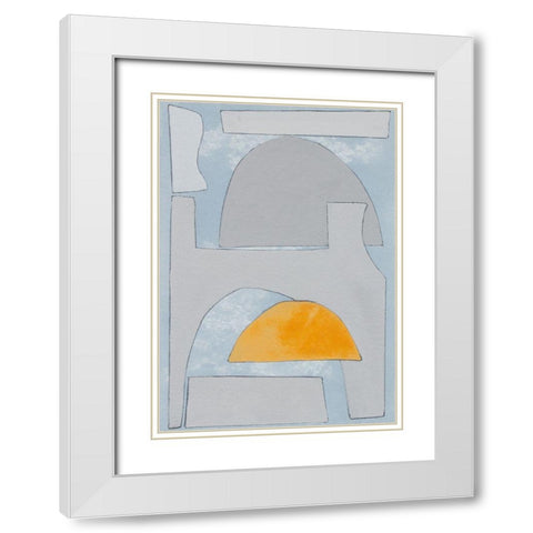 Elements of the Chateau VI White Modern Wood Framed Art Print with Double Matting by Delamater, Rob