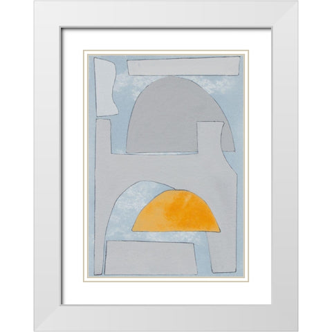 Elements of the Chateau VI White Modern Wood Framed Art Print with Double Matting by Delamater, Rob