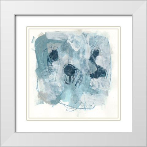 Blue Storm II White Modern Wood Framed Art Print with Double Matting by Vess, June Erica