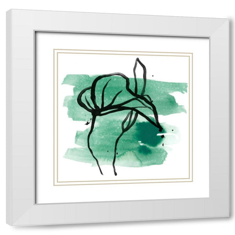 Tropical Sumi-e I White Modern Wood Framed Art Print with Double Matting by Vess, June Erica