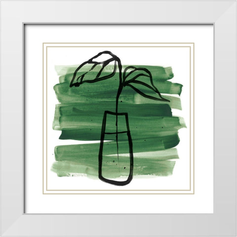 Tropical Sumi-e III White Modern Wood Framed Art Print with Double Matting by Vess, June Erica