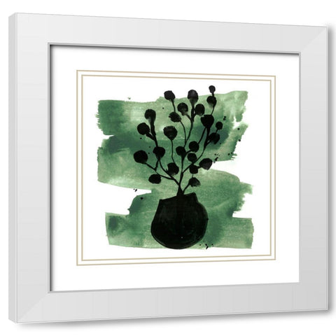 Tropical Sumi-e IV White Modern Wood Framed Art Print with Double Matting by Vess, June Erica