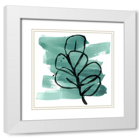 Tropical Sumi-e V White Modern Wood Framed Art Print with Double Matting by Vess, June Erica
